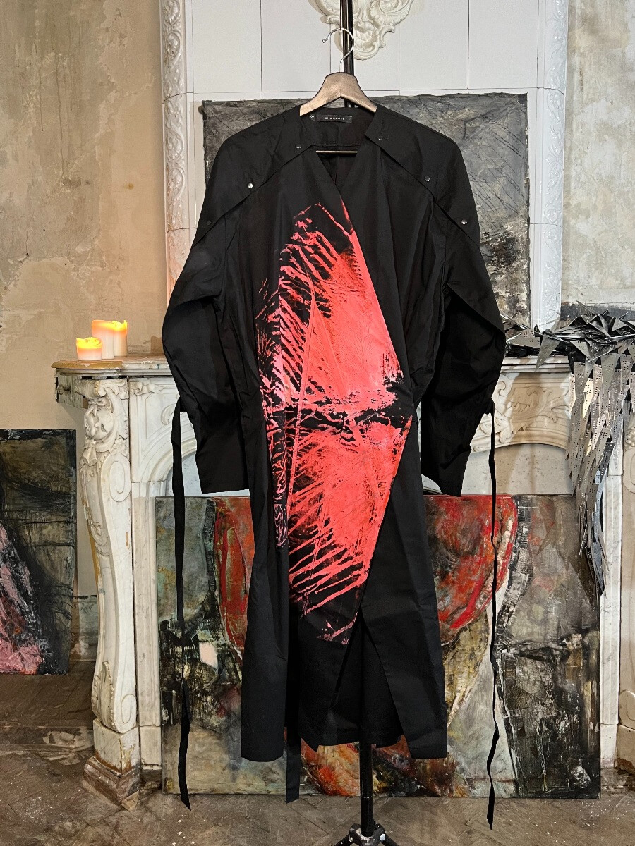 Платье-рубашка - Киото с огненным принтом